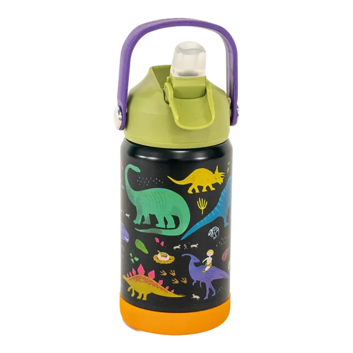 Floss & rock paslanmaz çelik pipetli suluk - dino - görsel 3