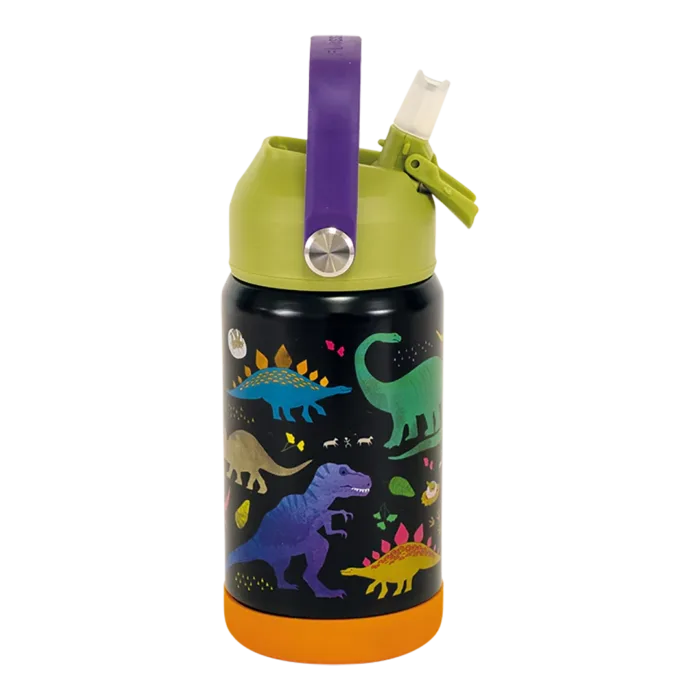 Floss & rock paslanmaz çelik pipetli suluk - dino - görsel 4