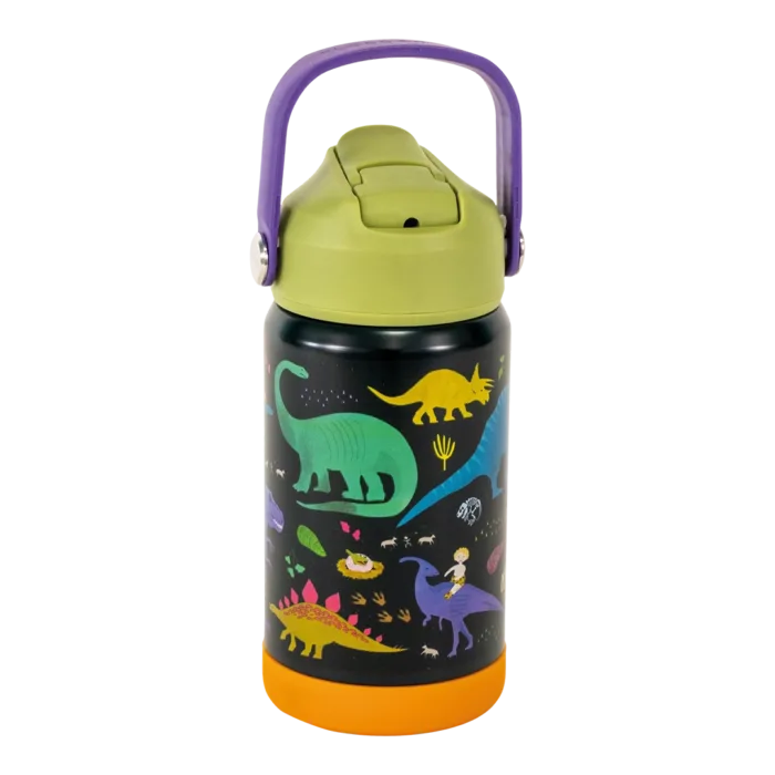 Floss & rock paslanmaz çelik pipetli suluk - dino - görsel 1