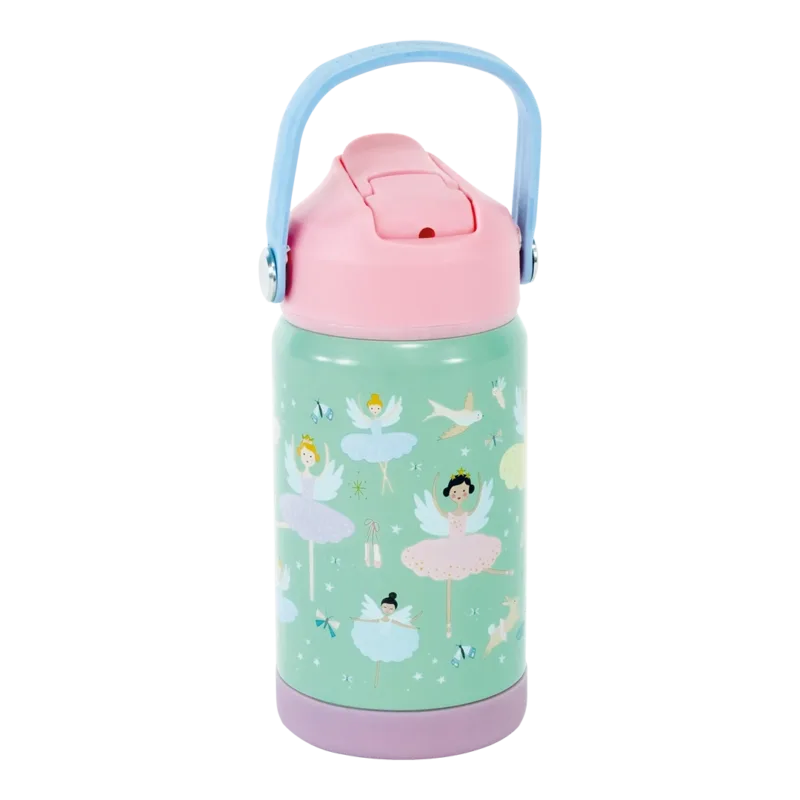 Floss & rock paslanmaz çelik pipetli suluk - enchanted, içeceklerinizi serin ve taze tutarken hem şık hem de çevre dostu bir seçenek sunar. Büyüleyici tasarımı ve dayanıklı yapısıyla mükemmel bir içecek taşıma çözümüdür.