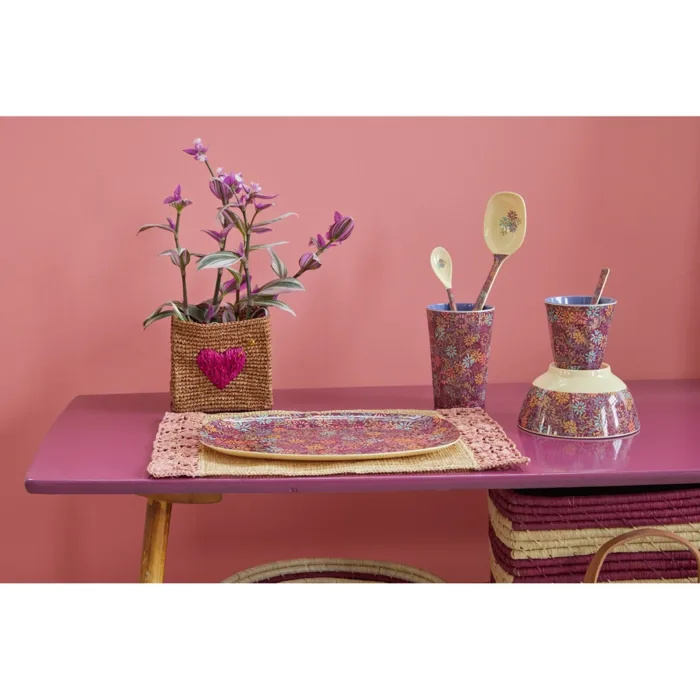 Riceteria - melamin bardak - vintage flower - görsel 3