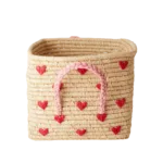 Riceteria - Rafya Dekoratif Sepet - Hearts