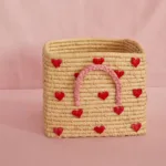 Riceteria - Rafya Dekoratif Sepet - Hearts - Görsel 2