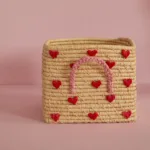 Riceteria - Rafya Dekoratif Sepet - Hearts - Görsel 3