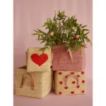 Riceteria - Rafya Dekoratif Sepet - Hearts - Görsel 5