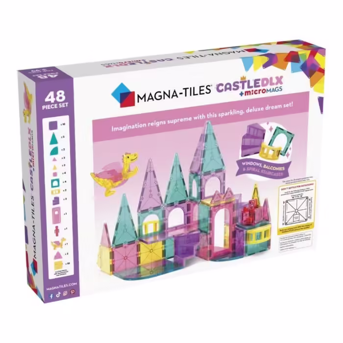 Magna-tiles castle dlx + micromags - prenses şatosu 48 parça - görsel 2