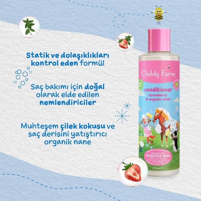 Magic journey childs farm cilek ve organik nane ozlu cocuk sac krem 250ml 2706