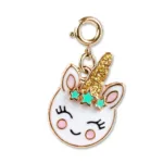 Charm It! Kolye & Bileklik Charm - Gold Unicorn Smiley