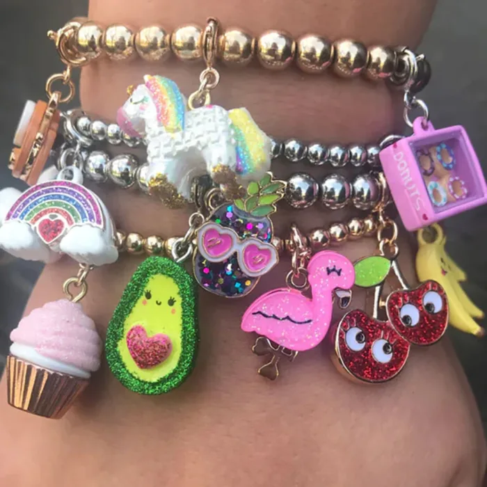 Charm it! Kolye & bileklik charm - gold glitter flamingo - görsel 2