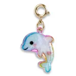 Charm It! Kolye & Bileklik Charm - Gold Glitter Tie-Dye Dolphin