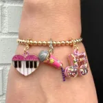 Charm It! Kolye & Bileklik Charm - Gold Glitter Piano Heart - Görsel 2