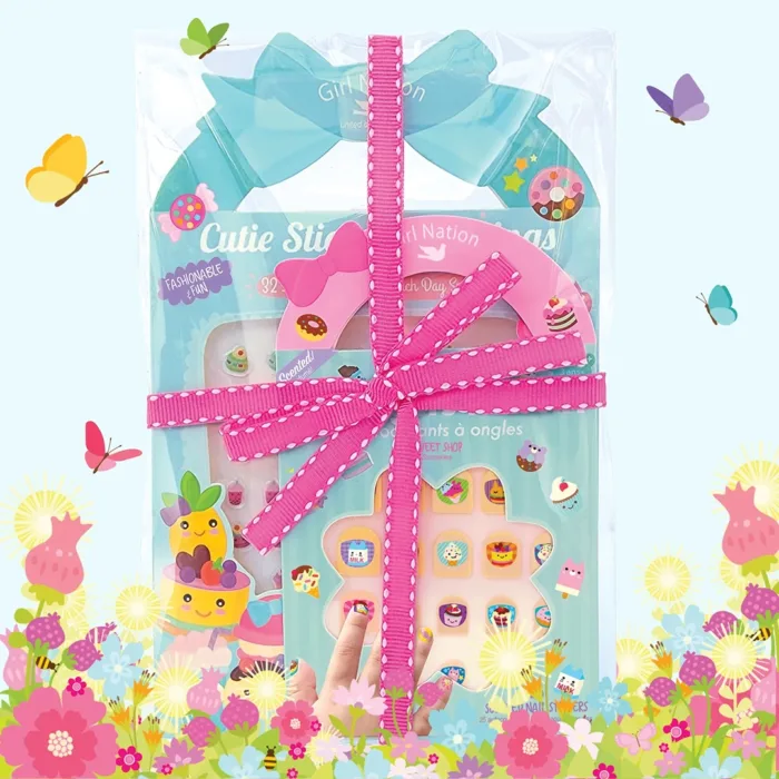 Girl nation cutie sticker küpe ve tırnak hediye set - sweet shop - görsel 4
