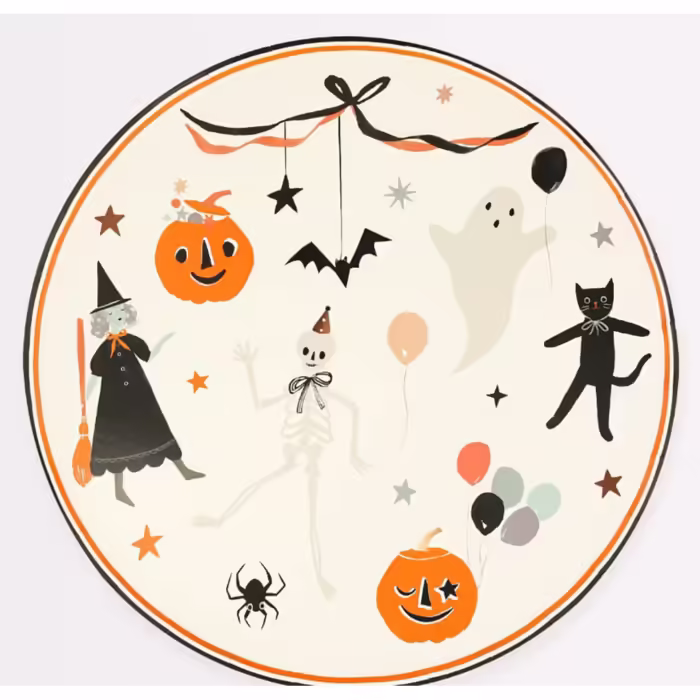 Meri meri - it's halloween! Dinner plates - cadılar bayramı tabak (l) (8'li) - görsel 1