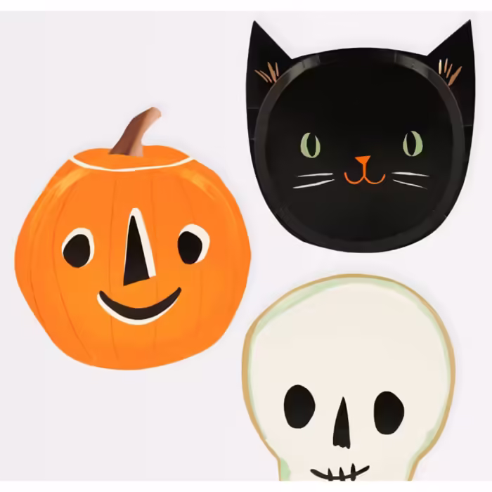 Meri meri - it's halloween! Plates - cadılar bayramı tabak (8'li) - görsel 1