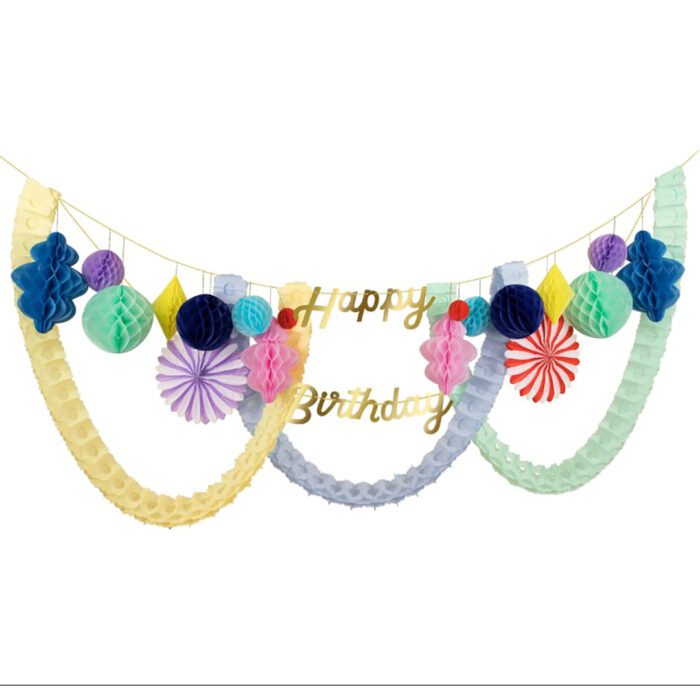 Meri meri - happy birthday petekli asılan süs - görsel 1