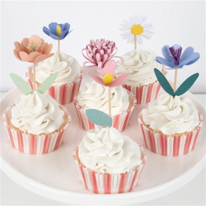 Meri meri - çiçek bahçesi cupcake seti - 24'lü - görsel 2
