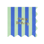 Meri Meri - Çizgili Happy Birthday Peçeteler (L) (x16) - Görsel 6