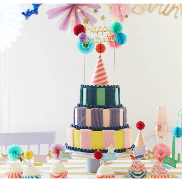 Meri meri - çizgili cupcake kiti - 24 adet - görsel 4