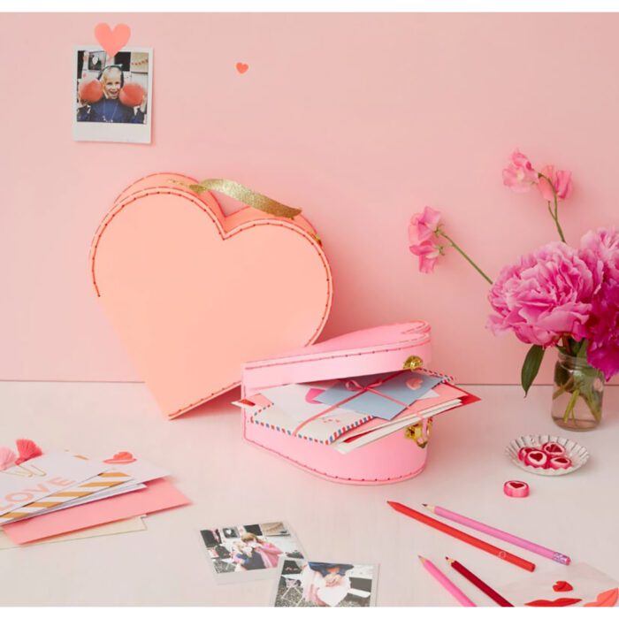 Meri meri - pembe kalp bavul - 2 adet - görsel 2
