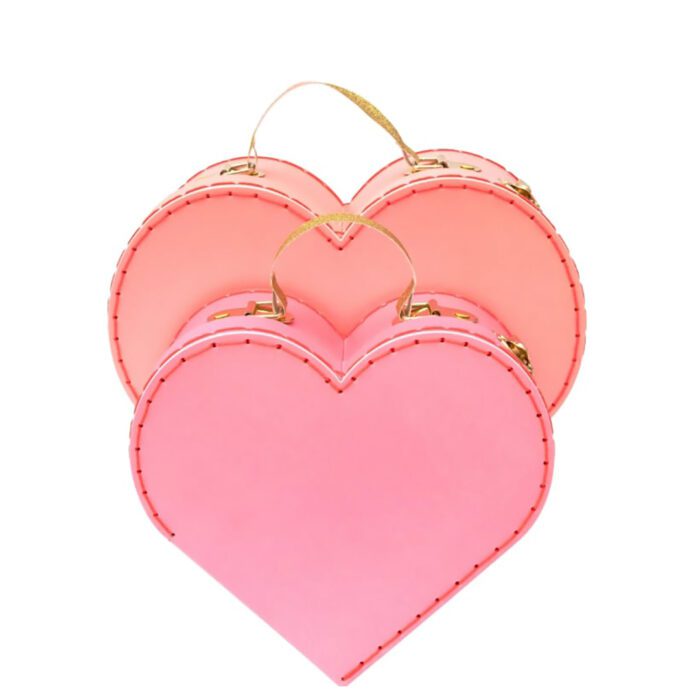 Meri meri - pembe kalp bavul - 2 adet - görsel 1
