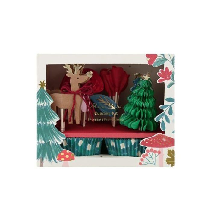 Meri meri - winter woodland - orman cupcake kiti - görsel 1