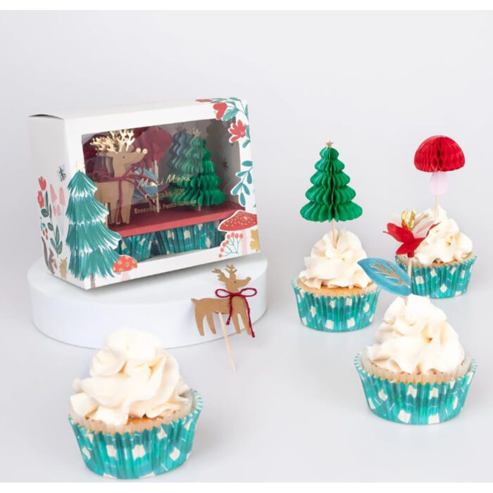 Meri meri - winter woodland - orman cupcake kiti - görsel 3