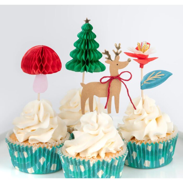 Meri meri - winter woodland - orman cupcake kiti - görsel 2