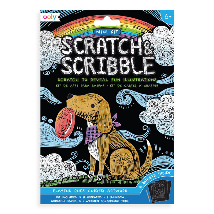 Ooly mini scratch & scribble - playful pups - görsel 1