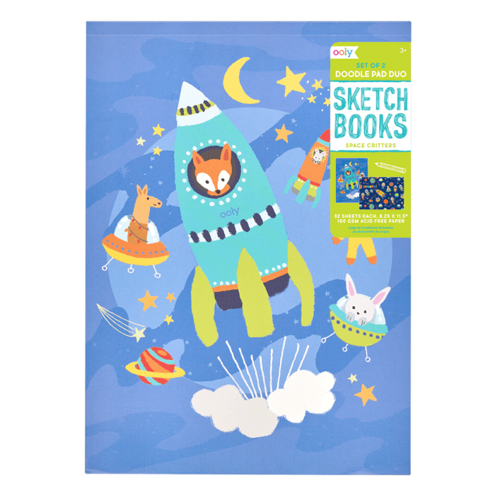 Ooly pad duo 2'li resim defteri - space critters - görsel 4