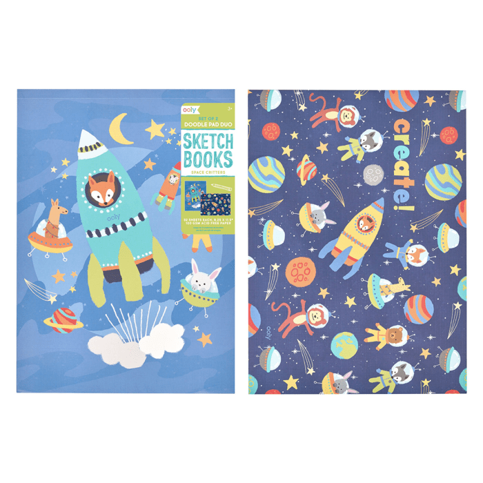 Ooly pad duo 2'li resim defteri - space critters - görsel 1