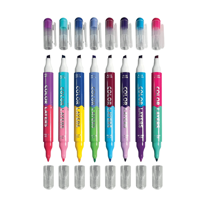 Ooly color layers çift uçlu 8’li keçeli kalem - görsel 3