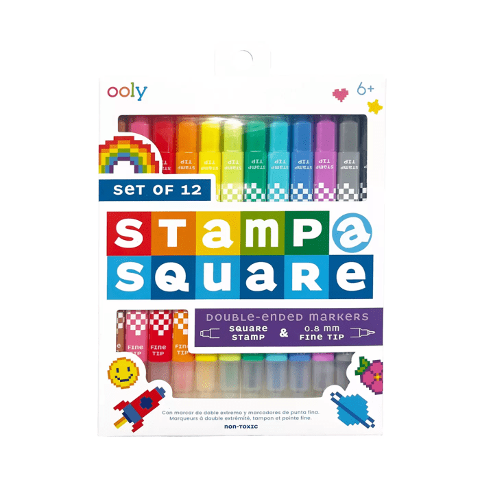 Ooly stamp-a-square çift uçlu 12’li keçeli kalem - görsel 1