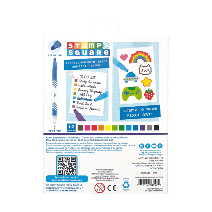 Ooly stamp-a-square çift uçlu 12’li keçeli kalem - görsel 10