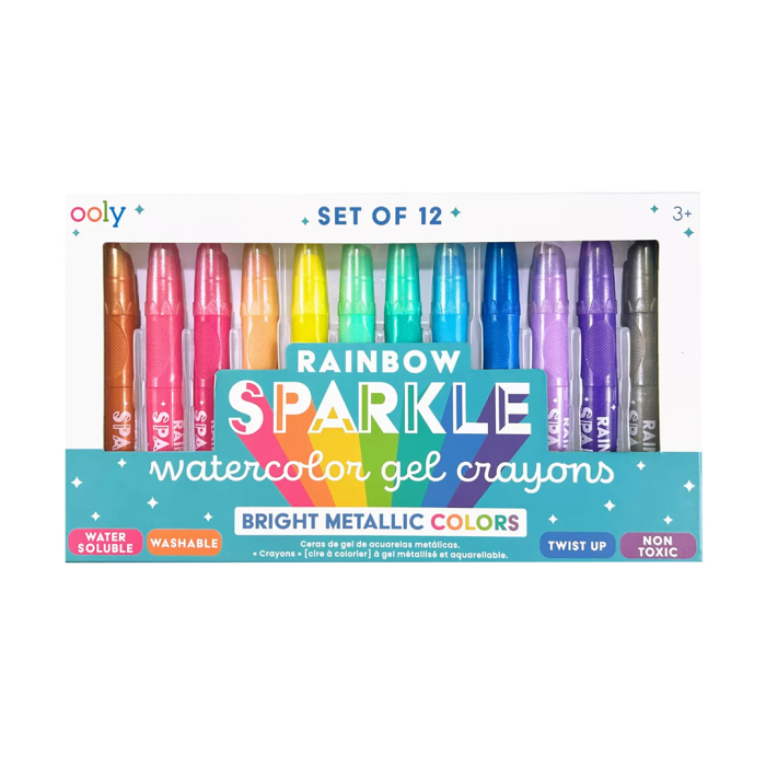 Ooly rainbow sparkle sulu boya efektli 12’li metalik jel boya - görsel 1
