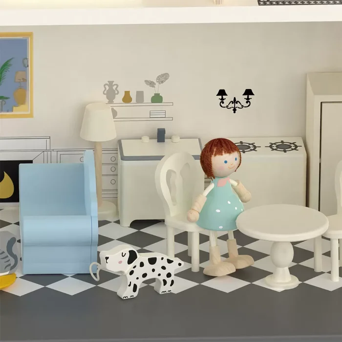 Classic world ahşap vintage bebek evi - görsel 7