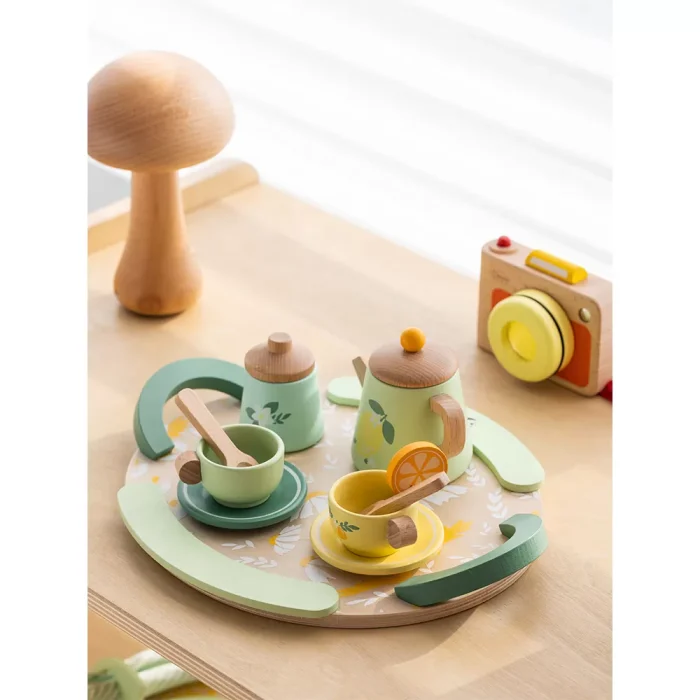 Classic world ahşap vintage çay seti - görsel 3