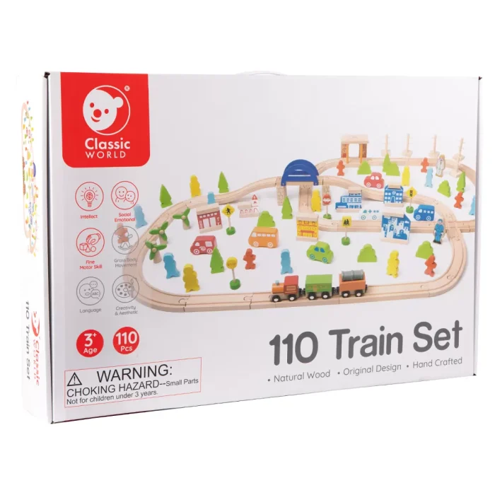 Classic world ahşap 110 parçalı tren seti - görsel 2
