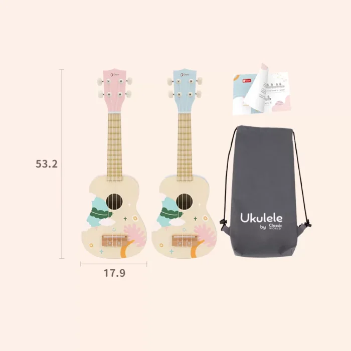 Classic world ahşap iris ukelele - pembe - görsel 3
