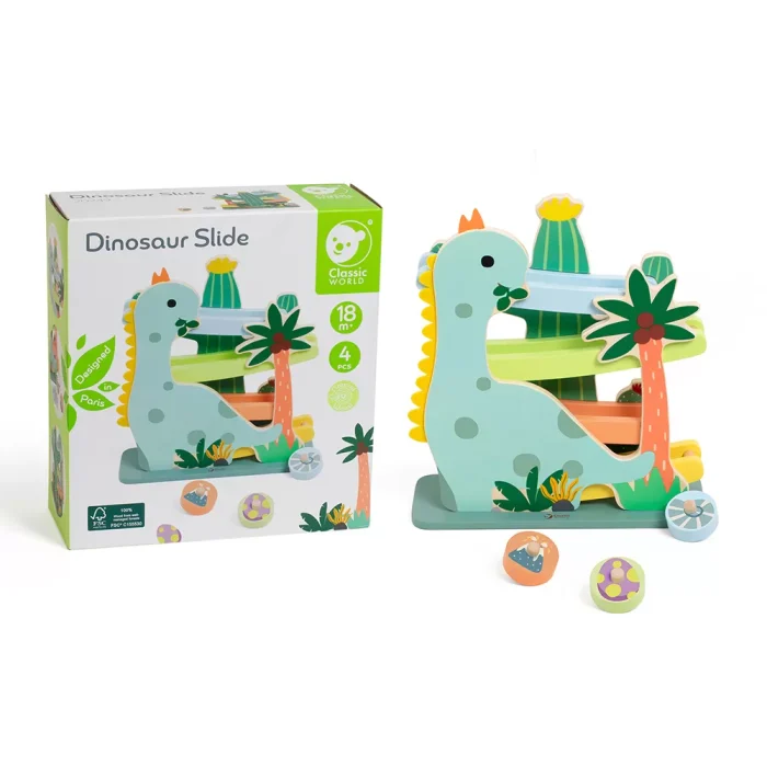 Classic world ahşap dinozor kaydırağı - görsel 12
