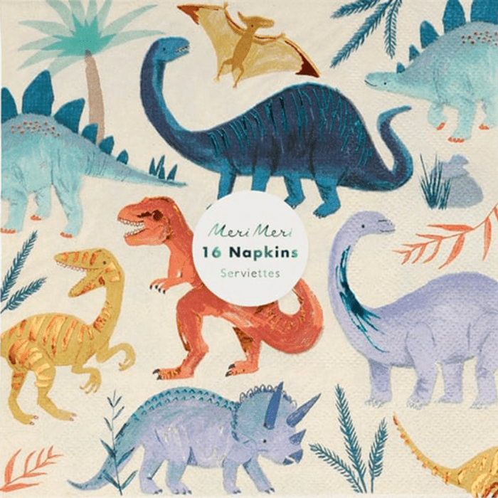 Meri meri - dinosaur napkins - dinozor peçete - l - 16'lı - görsel 1