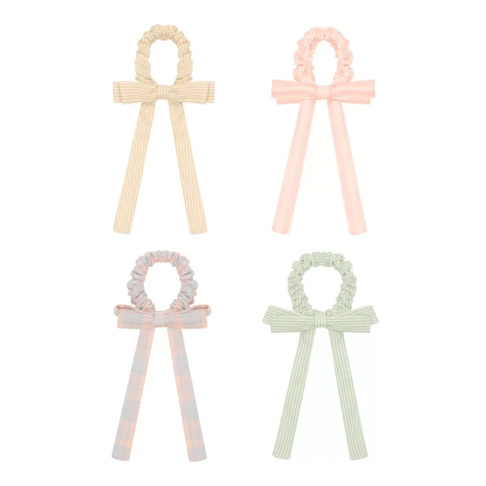 Mimi & lula summer stripes bow 4’lü lastik toka - görsel 1