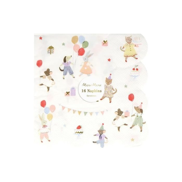 Meri meri - animal friends peçete - l - 16 adet - görsel 2