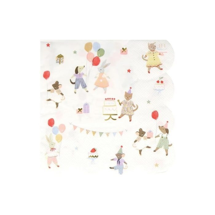Meri meri - animal friends peçete - l - 16 adet - görsel 1