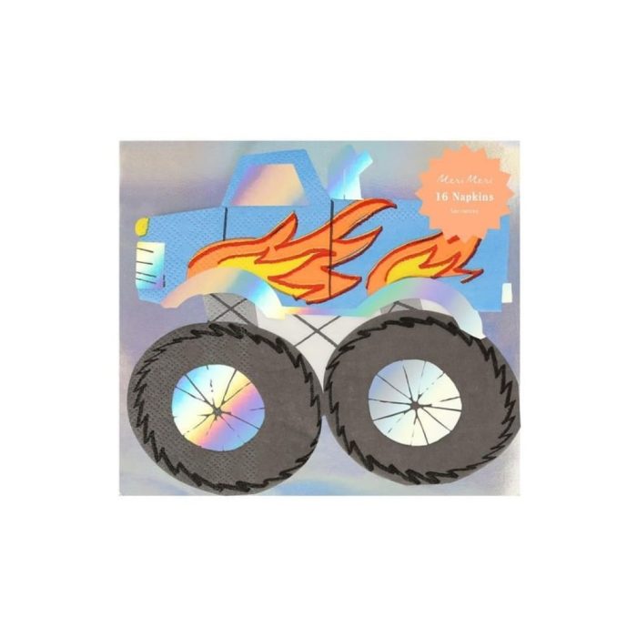 Meri meri - monster truck peçeteler - 16 adet - görsel 2