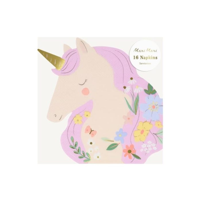 Meri meri - unicorn şekilli peçeteler - 16 adet - görsel 2