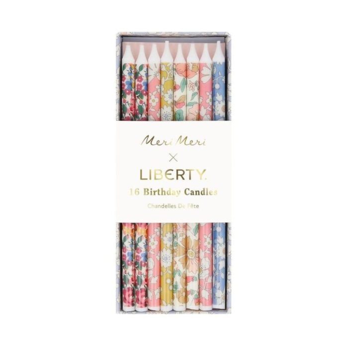 Meri meri x liberty - çiçekli mumlar - 16 adet - görsel 1