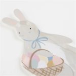 Meri Meri - Bunny With Basket Plates - Sepetli Tavşan Tabaklar - 8'li - Görsel 3