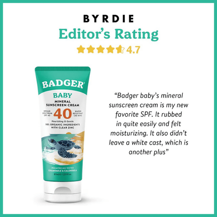 Badger bebek güneş kremi spf40 87 ml - görsel 3