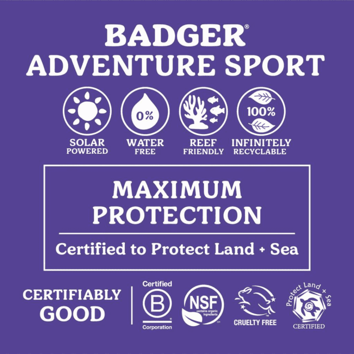 Badger macera sporları organik güneş kremi spf50 87ml - görsel 4