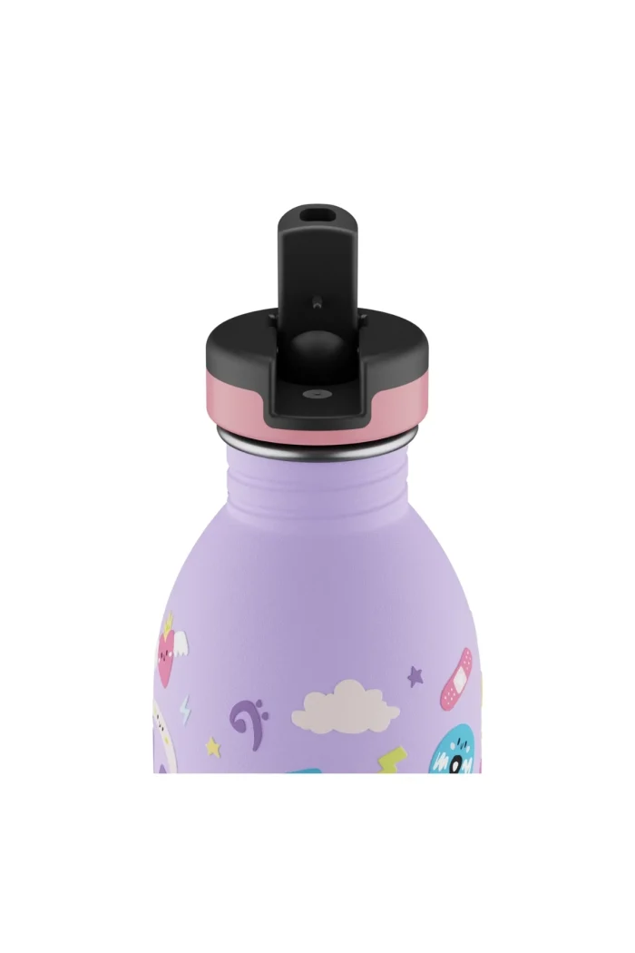 Kids bottle music friends pipetli paslanmaz çelik çocuk su matarası 500 ml - görsel 3